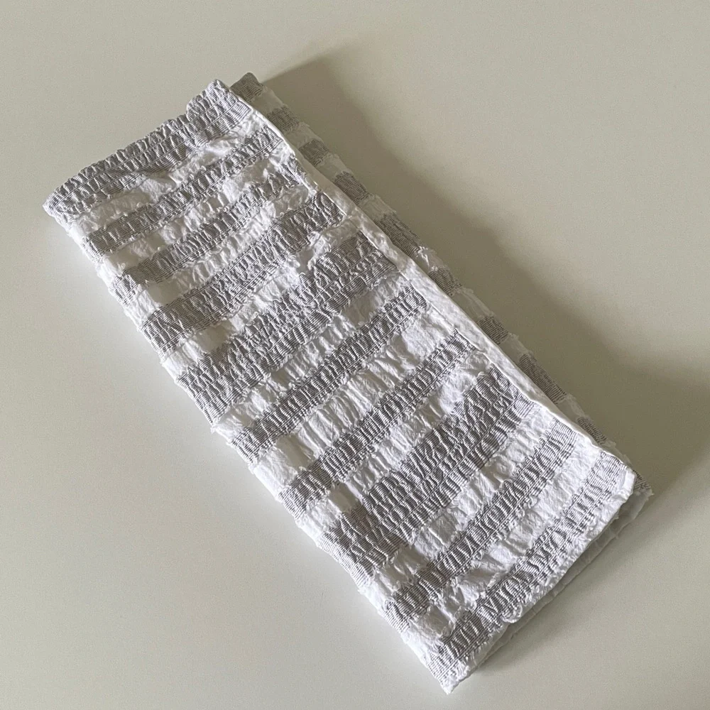 Moss & Willow Textured Cotton Pillow Sham / Case Lightweight Ivory Stripe